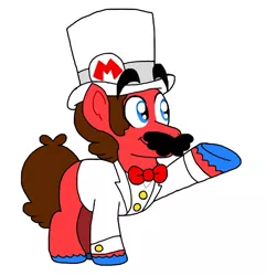 Size: 1030x1067 | Tagged: safe, artist:cailauniverse, derpibooru import, ponified, earth pony, pony, bowtie, cap, clothes, crossover, hat, mario, mario's hat, marriage, nintendo, super mario bros., super mario odyssey, wedding