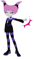 Size: 704x1224 | Tagged: safe, artist:lhenao, artist:selenaede, derpibooru import, equestria girls, barely eqg related, base used, crossover, equestria girls-ified, jinx (teen titans), solo, teen titans