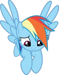 Size: 6400x8043 | Tagged: safe, artist:parclytaxel, derpibooru import, rainbow dash, pegasus, pony, the washouts (episode), .svg available, absurd resolution, cute, daaaaaaaaaaaw, dashabetes, female, flying, foreshortening, hnnng, looking down, mare, raised hoof, sad, sadorable, simple background, solo, transparent background, vector, woobie