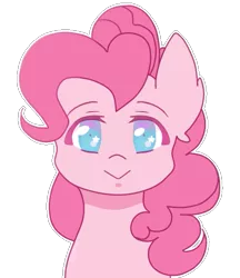 Size: 471x545 | Tagged: safe, artist:silvah-chan, derpibooru import, pinkie pie, pony, :>, bust, cute, diapinkes, ear fluff, female, looking at you, mare, portrait, simple background, solo, starry eyes, transparent background, wingding eyes