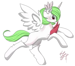 Size: 949x842 | Tagged: safe, artist:projectblastart, derpibooru import, oc, ponified, alicorn, gardevoir, pony, crossover, mega evolution, pokémon