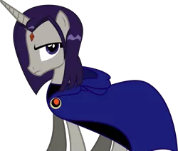 Size: 1937x1640 | Tagged: safe, artist:fallingrain22, derpibooru import, ponified, pony, crossover, raven (teen titans), simple background, teen titans, transparent background
