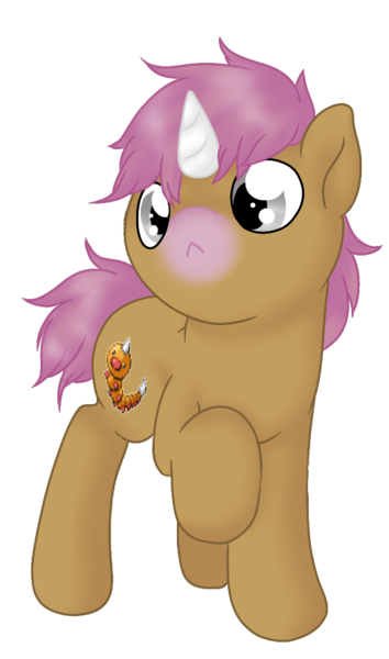 Size: 528x895 | Tagged: safe, artist:mondlichtkatze, derpibooru import, ponified, pony, weedle, crossover, pokémon, simple background, solo, transparent background