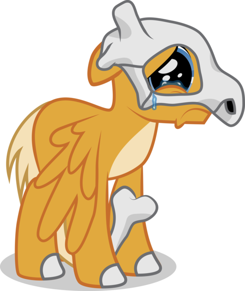 Size: 5255x6255 | Tagged: safe, artist:benybing, derpibooru import, ponified, cubone, pegasus, pony, crossover, pokémon, simple background, solo, transparent background