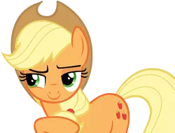 Size: 7483x5692 | Tagged: safe, artist:andoanimalia, derpibooru import, applejack, earth pony, pony, flutter brutter, absurd resolution, amused, applejack's hat, cowboy hat, coy, cutie mark, female, freckles, hat, mare, ponytail, raised eyebrow, raised hoof, simple background, smiling, smirk, solo, stetson, transparent background, vector