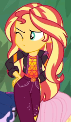 Size: 350x600 | Tagged: safe, derpibooru import, screencap, applejack, fluttershy, sci-twi, sunset shimmer, twilight sparkle, equestria girls, equestria girls series, sunset's backstage pass!, spoiler:eqg series (season 2), animated, backstage pass, butt rub, butt touch, cropped, out of context, solo focus