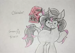 Size: 2184x1536 | Tagged: safe, artist:gamerblitz77, derpibooru import, oleander (tfh), unicorn, them's fightin' herds, book, community related, female, mare, raised hoof, solo, traditional art