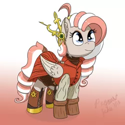 Size: 2000x2000 | Tagged: safe, artist:floofyfoxcomics, derpibooru import, oc, oc:peppermint mocha (pegasusjedi), pegasus, pony, clothes, dress, female, gala dress, mare, solo