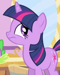 Size: 542x675 | Tagged: safe, derpibooru import, screencap, spike, twilight sparkle, pony, unicorn, green isn't your color, animated, carousel boutique, cropped, eyeroll, female, gif, mare, offscreen character, reaction image, solo focus, unamused, unicorn twilight