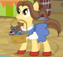 Size: 524x475 | Tagged: safe, derpibooru import, screencap, ruby slippers (pony), ponified, dog, pony, growing up is hard to do, blink and you'll miss it, cropped, dorothy gale, ruby slippers, the wizard of oz, toto