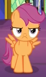 Size: 218x366 | Tagged: safe, derpibooru import, screencap, scootaloo, pegasus, pony, growing up is hard to do, :c, >:c, angry, annoyed, cropped, cute, cutealoo, female, filly, frown, grumpy, madorable, scootaloo is not amused, solo, spread wings, unamused, wings