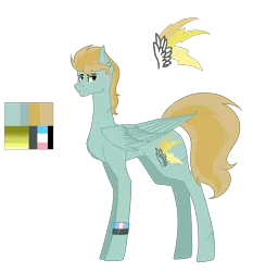Size: 5484x5890 | Tagged: safe, artist:moonlight0shadow0, derpibooru import, oc, oc:jasper (ice1517), unofficial characters only, pegasus, pony, icey-verse, absurd resolution, ear piercing, earring, eyebrow piercing, jewelry, magical lesbian spawn, male, offspring, parent:lightning dust, parent:limestone pie, parents:limedust, piercing, pride, pride flag, redesign, reference sheet, scar, simple background, solo, stallion, trans boy, transgender, transgender pride flag, transparent background, wristband