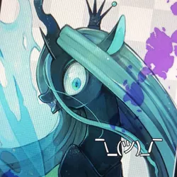 Size: 1024x1024 | Tagged: artist:sibashen, changeling, changeling queen, crown, derpibooru import, fangs, female, jewelry, open mouth, profile, queen chrysalis, regalia, safe, solo, ¯\(ツ)/¯