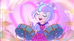 Size: 1920x1080 | Tagged: safe, derpibooru import, screencap, supernova zap, equestria girls, equestria girls series, sunset's backstage pass!, spoiler:eqg series (season 2), cute, cymbals, drums, drumsticks, female, happy, heart, hi-hat, musical instrument, smiling, solo, su-z, su-z-betes