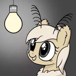Size: 4000x4000 | Tagged: safe, artist:czu, derpibooru import, oc, unofficial characters only, insect, moth, mothpony, original species, gradient background, lamp, light bulb, lämp, solo