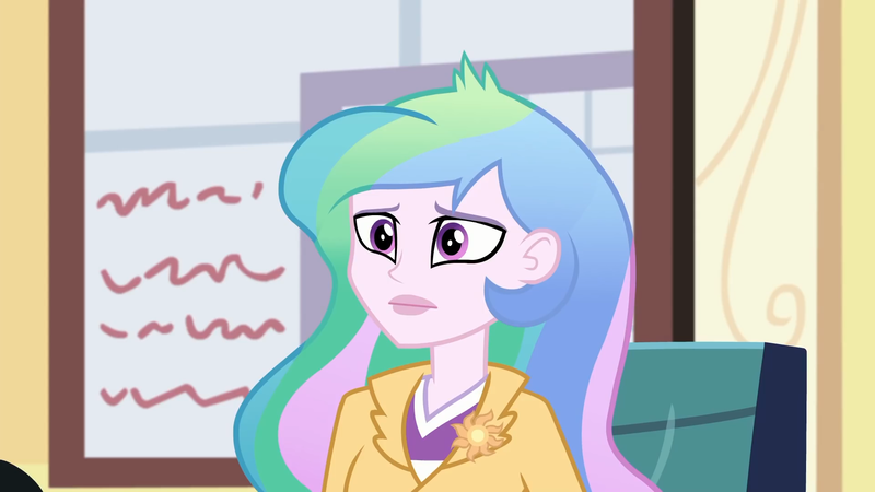 Size: 1920x1080 | Tagged: safe, derpibooru import, screencap, princess celestia, equestria girls, equestria girls series, schedule swap, spoiler:eqg series (season 2), blazer, canterlot high, celestia's office, female, overwhelmed, principal celestia, solo