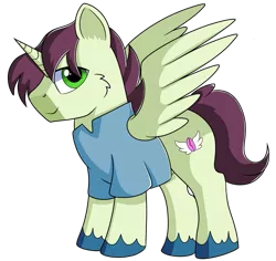 Size: 919x869 | Tagged: safe, artist:rainbowtashie, derpibooru import, donut joe, soarin', oc, oc:quick coffee, pegasus, pony, unicorn, commissioner:bigonionbean, cute, fusion, fusion:quick coffee, male, solo, stallion