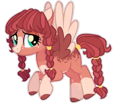 Size: 1363x1200 | Tagged: safe, artist:jxst-margaret, artist:pegasski, derpibooru import, oc, unnamed oc, pegasus, pony, base used, blank flank, blaze (coat marking), braided pigtails, braided tail, colored hooves, colored wings, colored wingtips, dappled, female, freckles, mare, offspring, parent:big macintosh, parent:fluttershy, parents:fluttermac, pigtails, simple background, socks (coat marking), transparent background, twintails, wings