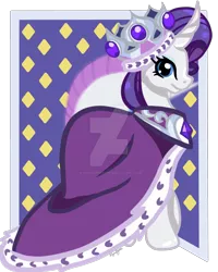 Size: 800x1000 | Tagged: safe, artist:koharuveddette, derpibooru import, princess platinum, rarity, pony, unicorn, hearth's warming eve (episode), clothes, crown, jewelry, regalia, robe, smiling, solo