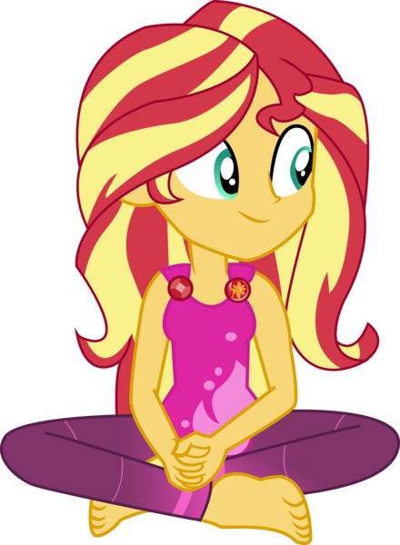 Size: 4111x5612 | Tagged: safe, artist:marcorois, derpibooru import, edit, editor:slayerbvc, vector edit, sunset shimmer, equestria girls, equestria girls series, wake up!, spoiler:choose your own ending (season 2), spoiler:eqg series (season 2), absurd resolution, barefoot, clothes, cute, feet, female, geode of empathy, magical geodes, pants, shimmerbetes, simple background, sitting, solo, transparent background, vector, wake up!: rainbow dash, yoga pants