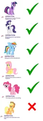 Size: 615x1708 | Tagged: safe, derpibooru import, applejack, fluttershy, pinkie pie, rainbow dash, rarity, twilight sparkle, twilight sparkle (alicorn), alicorn, pony, aspiration, mane six