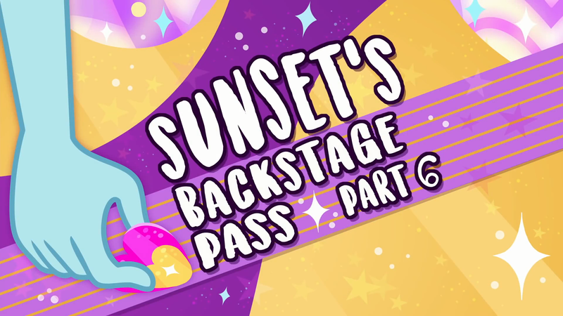 Size: 1920x1080 | Tagged: safe, derpibooru import, screencap, kiwi lollipop, equestria girls, equestria girls series, sunset's backstage pass!, spoiler:eqg series (season 2), female, guitar, guitar pick, k-lo, musical instrument, offscreen character, title card, youtube