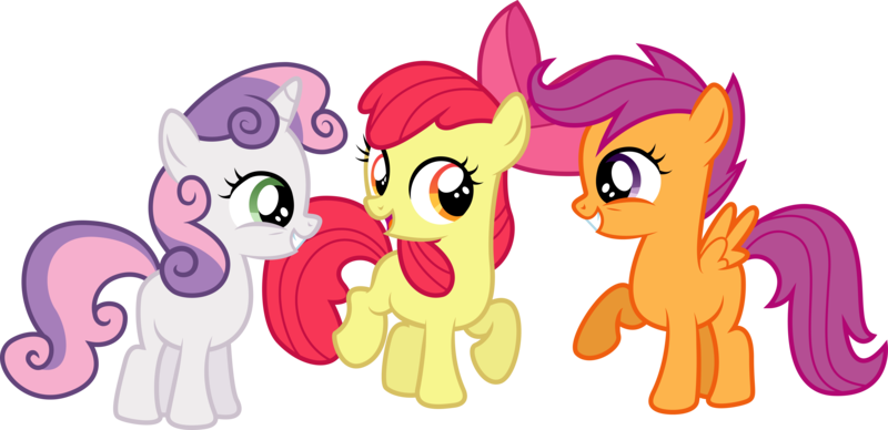 Size: 7633x3702 | Tagged: safe, artist:illumnious, derpibooru import, apple bloom, scootaloo, sweetie belle, earth pony, pegasus, pony, unicorn, apple bloom's bow, bow, cutie mark crusaders, female, filly, hair bow, simple background, transparent background, trio, vector