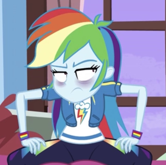 Size: 557x552 | Tagged: safe, derpibooru import, screencap, rainbow dash, equestria girls, equestria girls series, holidays unwrapped, spoiler:eqg series (season 2), bags under eyes, blizzard or bust, cropped, rainbow dash is best facemaker, solo