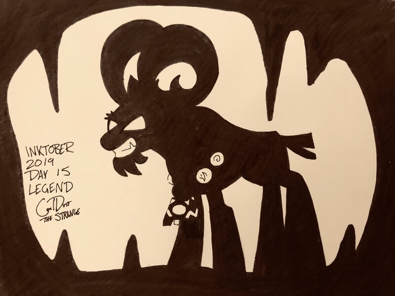 Size: 2048x1536 | Tagged: artist:coaldustthestrange, bell, derpibooru import, grogar, grogar's bell, inktober, inktober 2019, monochrome, safe, solo, spoiler:s09, stalagmite, the beginning of the end, traditional art