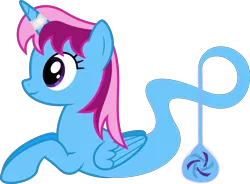 Size: 8679x6400 | Tagged: safe, artist:parclytaxel, derpibooru import, oc, oc:parcly taxel, unofficial characters only, alicorn, genie, genie pony, pony, ain't never had friends like us, albumin flask, .svg available, absurd resolution, alicorn oc, bottle, female, horn, horn ring, mare, prone, ring, simple background, smiling, solo, transparent background, vector, wings