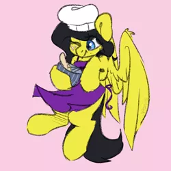 Size: 2000x2000 | Tagged: safe, artist:spoopygander, derpibooru import, oc, oc:reia hope, pegasus, pony, apron, chef's hat, clothes, cute, female, hat, mare, solo, whisk, wings