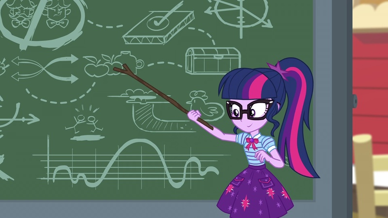 Size: 1920x1080 | Tagged: safe, derpibooru import, screencap, sci-twi, twilight sparkle, equestria girls, equestria girls series, holidays unwrapped, spoiler:eqg series (season 2), chalkboard, solo