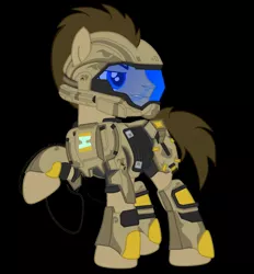 Size: 1510x1628 | Tagged: safe, artist:thevioletghost, derpibooru import, edit, vector edit, doctor whooves, time turner, earth pony, armor, crossover, fire team harmony, halo, halo (series), helmet, male, odst, science, solo, vector