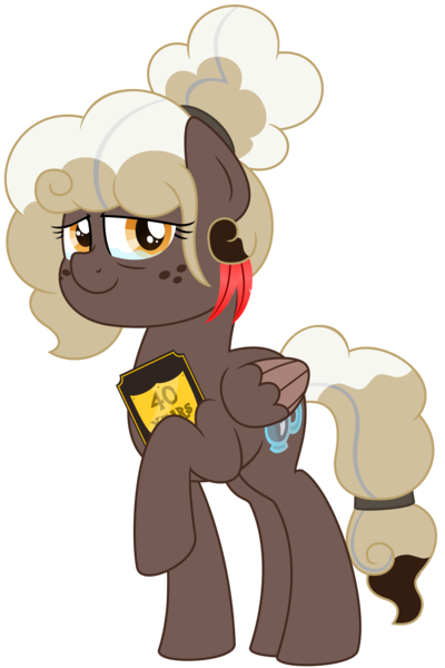 Size: 3125x4688 | Tagged: artist:besttubahorse, award, bun, derpibooru import, female, mlp fim's ninth anniversary, oc, oc:sweet mocha, older, pegasus, plaque, safe, simple background, solo, text, transparent background, unofficial characters only, vector