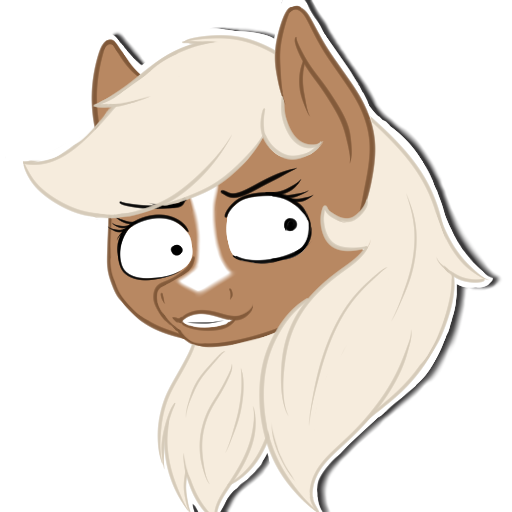 Size: 512x512 | Tagged: safe, artist:darnelg, derpibooru import, pony, blaze (coat marking), crazy face, epona, faic, head shot, telegram sticker, the legend of zelda