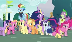 Size: 1200x700 | Tagged: alicorn, applejack, artist:decprincess, derpibooru import, edit, edited screencap, fluttershy, gigachad spike, li'l cheese, luster dawn, mane seven, mane six, older, older applejack, older fluttershy, older mane seven, older mane six, older pinkie pie, older rainbow dash, older rarity, older spike, older twilight, pinkie pie, rainbow dash, rarity, safe, screencap, spike, the last problem, time paradox, twilight sparkle, twilight sparkle (alicorn)