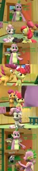 Size: 1920x8640 | Tagged: suggestive, artist:papadragon69, derpibooru import, apple bloom, button mash, rumble, scootaloo, spike, sweetie belle, dragon, pony, comic:spike's cyosa, 3d, chess, clubhouse, comic, crusaders clubhouse, cutie mark crusaders, cyoa, innuendo, male, older, older spike, source filmmaker, teenage spike, teenager, whispering, winged spike