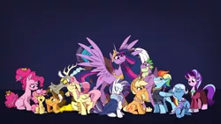 Size: 7680x4320 | Tagged: safe, artist:piemations, derpibooru import, applejack, cheese sandwich, discord, fluttershy, li'l cheese, pinkie pie, princess twilight 2.0, rainbow dash, rarity, spike, starlight glimmer, trixie, twilight sparkle, twilight sparkle (alicorn), alicorn, draconequus, dragon, earth pony, pegasus, pony, unicorn, the last problem, absurd resolution, cheesepie, clothes, council of friendship, end of ponies, female, filly, high res, male, mane seven, mane six, mare, older, older applejack, older cheese sandwich, older fluttershy, older mane seven, older mane six, older pinkie pie, older rainbow dash, older rarity, older spike, older starlight glimmer, older trixie, older twilight, shipping, skirt, stallion, straight, suit, winged spike