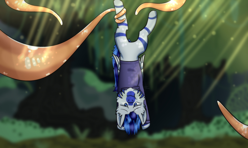 Size: 3600x2150 | Tagged: suggestive, artist:minecomedy, derpibooru import, oc, oc:fifty percent, hybrid, zebra, zebroid, zony, clothes, fluffy, forest, hoodie, i've seen enough hentai to know where this is going, image, jpeg, solo, tentacles, zony oc