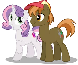 Size: 1280x1063 | Tagged: safe, artist:aleximusprime, derpibooru import, button mash, sweetie belle, earth pony, pony, unicorn, flurry heart's story, concept art, female, high res, male, mare, older, older button mash, older sweetie belle, shipping, simple background, stallion, straight, sweetiemash, transparent background