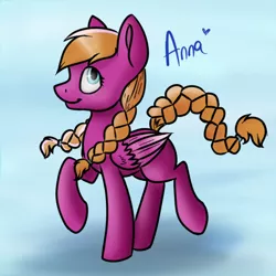 Size: 600x600 | Tagged: dead source, safe, artist:vividvulpine, derpibooru import, ponified, pony, anna, frozen (movie), solo