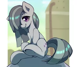 Size: 3200x2800 | Tagged: safe, artist:rockset, derpibooru import, marble pie, earth pony, pony, cute, female, holder's boulder, looking at you, marblebetes, mare, sitting, smiling, solo, underhoof