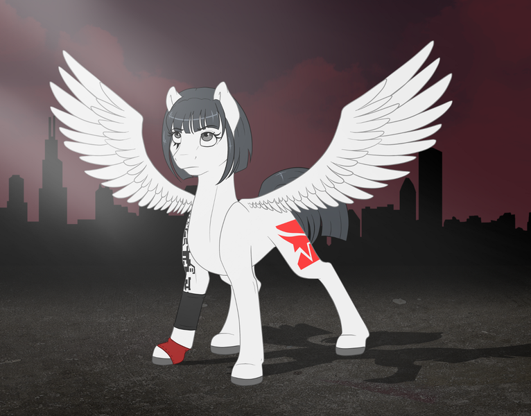 Size: 1400x1097 | Tagged: safe, artist:llacky, derpibooru import, ponified, pony, faith connors, mirror's edge