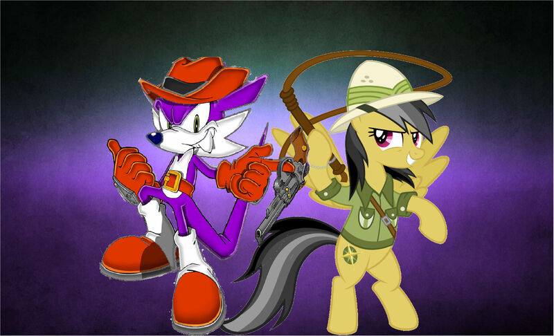 Size: 2988x1816 | Tagged: artist:brandonale, crossover, daring do, derpibooru import, fang the sniper, safe, sonic the hedgehog (series)