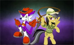 Size: 2988x1816 | Tagged: artist:brandonale, crossover, daring do, derpibooru import, fang the sniper, safe, sonic the hedgehog (series)