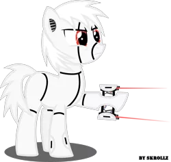 Size: 4478x4245 | Tagged: safe, artist:skrollz, derpibooru import, ponified, pony, robot, robot pony, portal (valve), turret