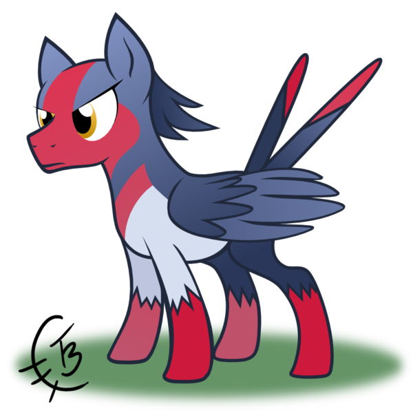 Size: 833x833 | Tagged: safe, artist:thetidbit, derpibooru import, ponified, pony, swellow, pokémon