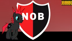 Size: 1366x768 | Tagged: safe, artist:jojodidu, derpibooru import, oc, ponified, unofficial characters only, earth pony, pony, argentina, emblem, football, newell's old boys, solo, sports