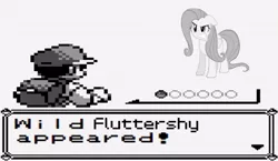 Size: 600x349 | Tagged: angry, artist:kuren247, black and white, derpibooru import, fluttershy, game boy, grayscale, monochrome, pokémon, safe