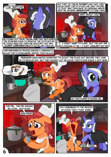 Size: 752x1063 | Tagged: safe, artist:christhes, derpibooru import, oc, oc:gracenote, oc:maple leaf, ponified, earth pony, pony, unicorn, comic, female, jabba's palace, mare, star mares, star wars